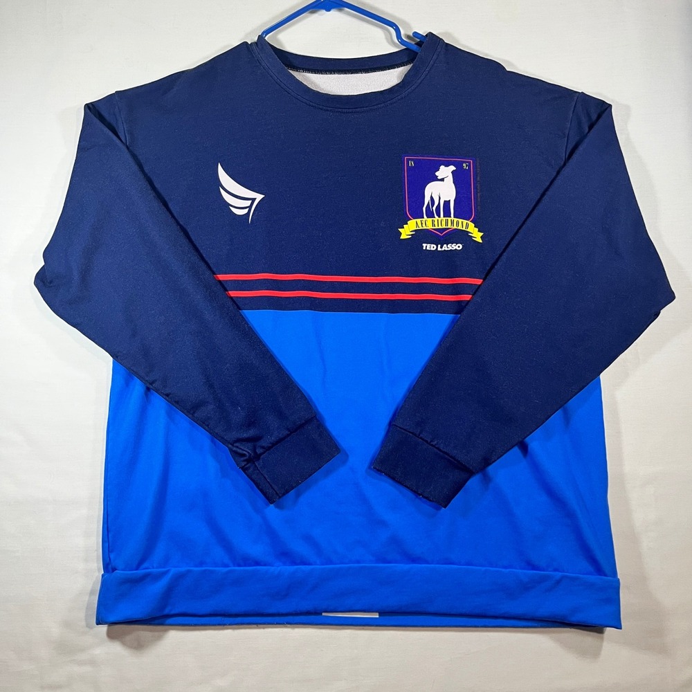 Ted Lasso AFC Richmond Colorblock Sweatshirt Navy Blue Crewneck Mens XL